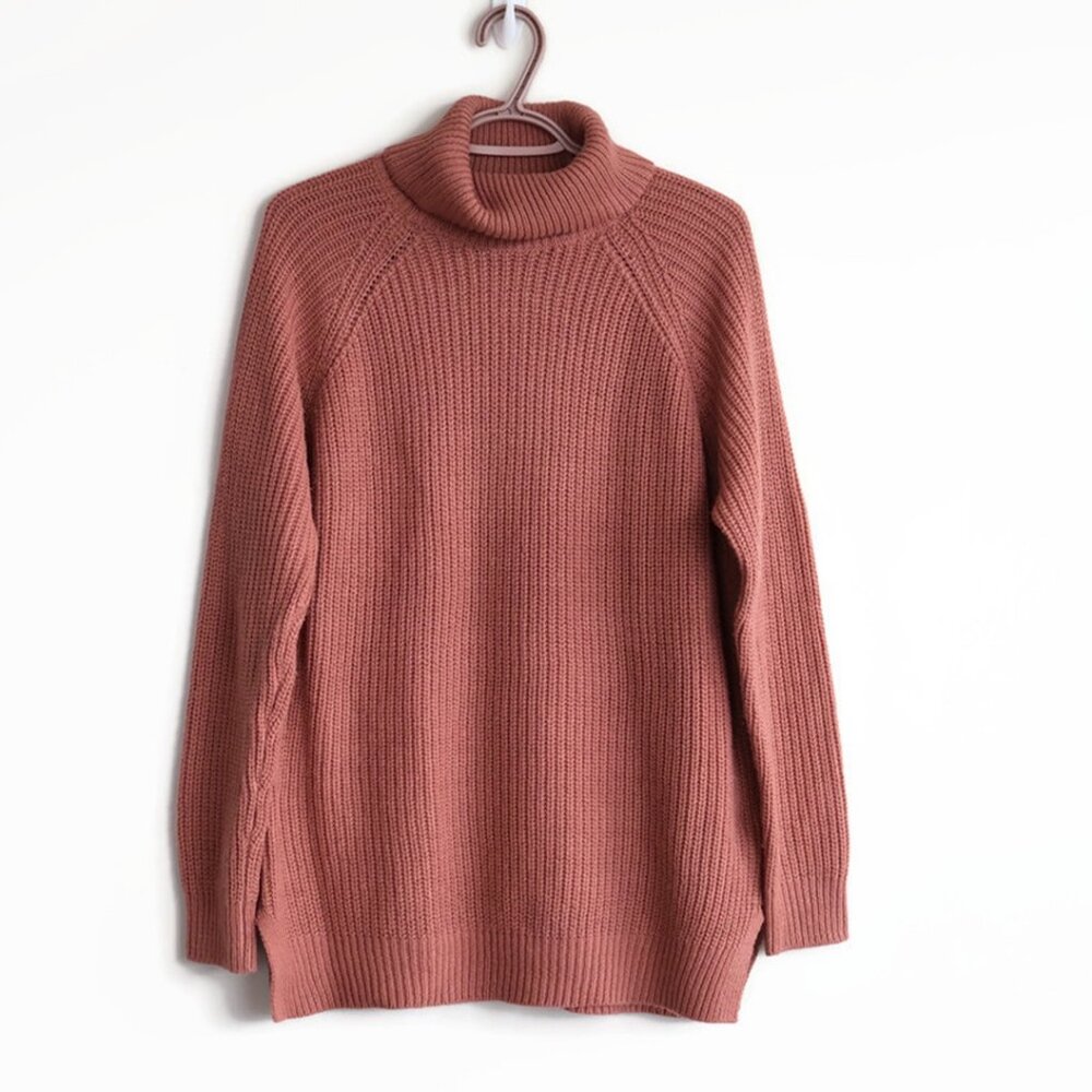 Long Sweater -  Rose Colour - Size S - Turtle Neck